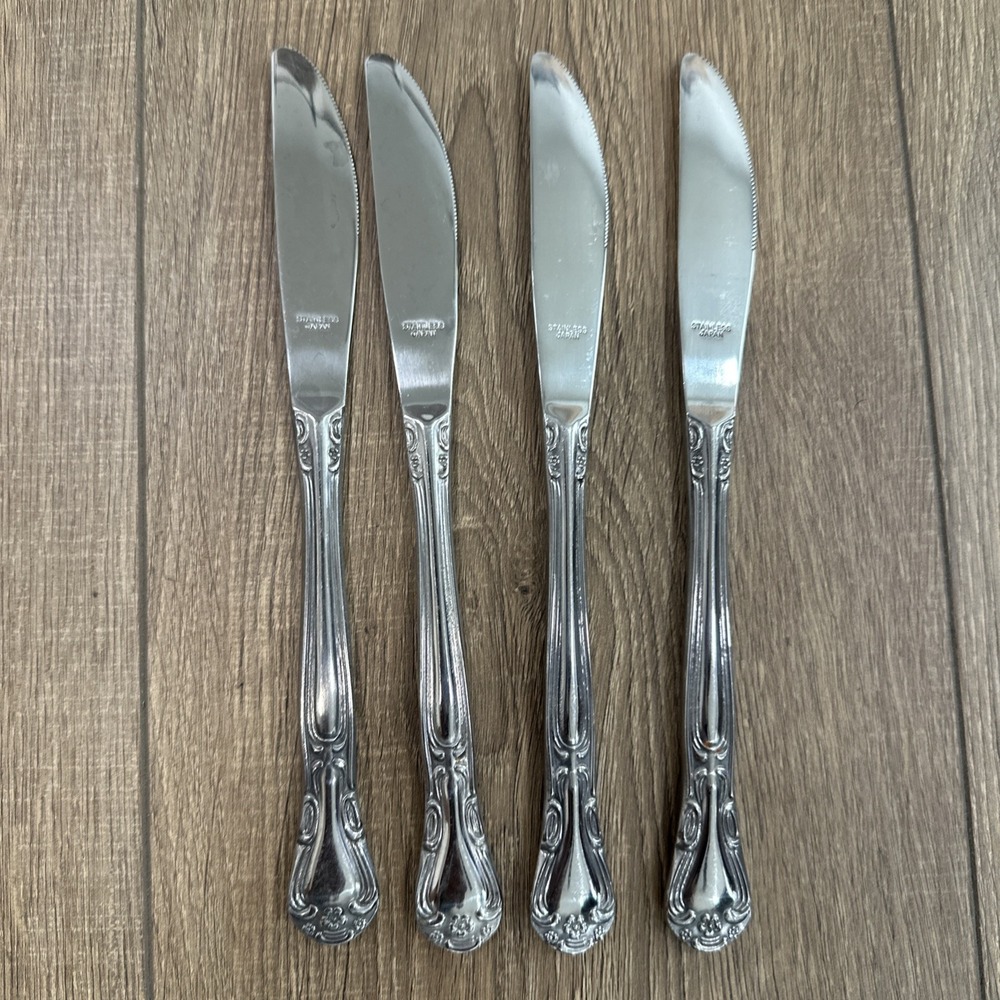 Set of 4 Wallace Plantation Stainless Butter Knive 8.5" Japan